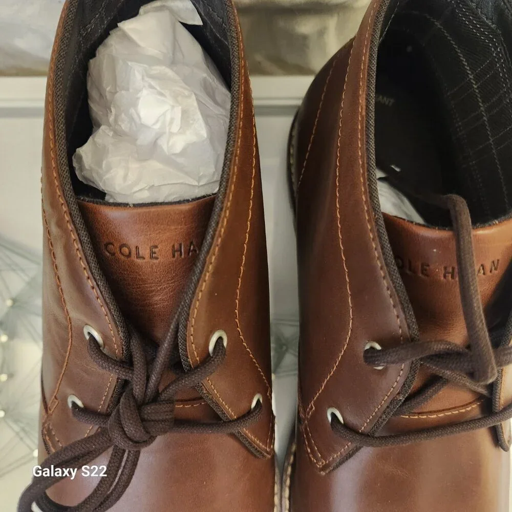 Cole Haan Midland Lug Chukka booties. Leather. NIB. Men's. Size 8.5